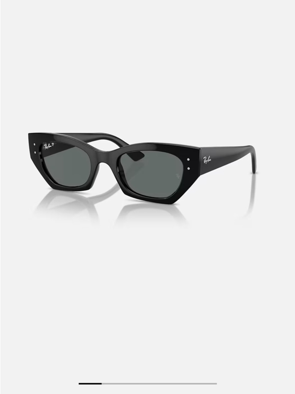 Ray-Ban Black Cat-Eye Sunglasses with Dark Green Lenses